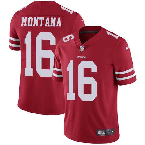 Nike San Francisco 49ers #16 Joe Montana Red Team Color NFL Vapor Untouchable Limited Jersey,We sell and wholesale Nike San Francisco 49ers #16 Joe Montana Red Team Color NFL Vapor Untouchable Limited Jersey on line form chian!